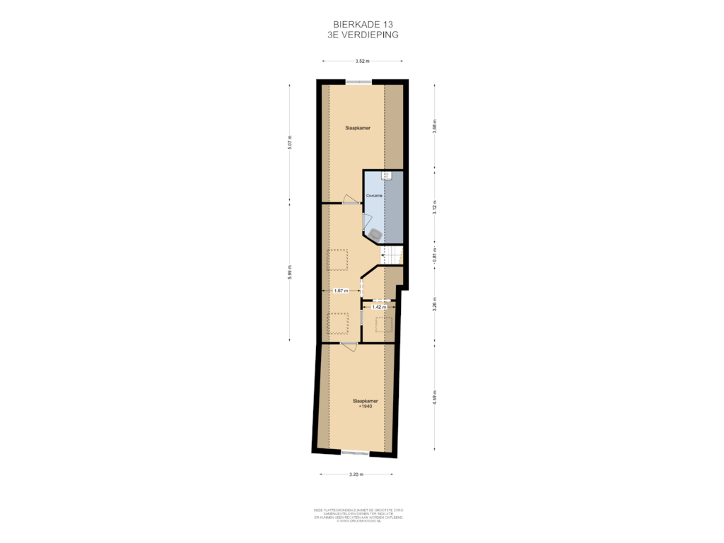 Bekijk plattegrond van 3E Verdieping van Bierkade 13