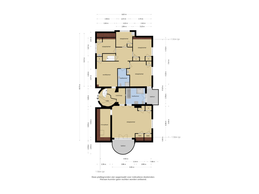 Bekijk plattegrond van 1e verdieping van Hobbemalaan 2