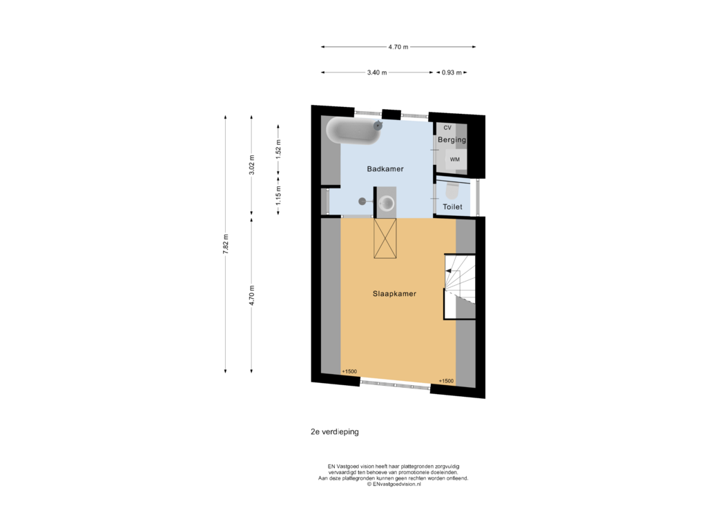 Bekijk plattegrond van 2e verdieping van Binnen Brouwersstraat 27