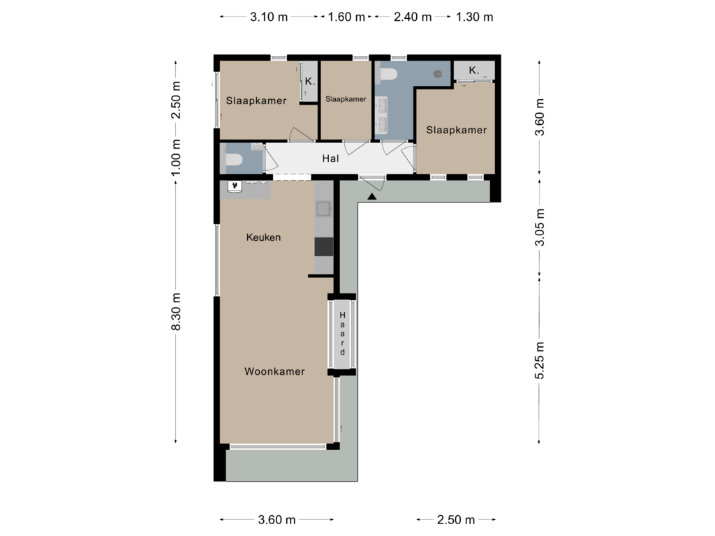 View floorplan of Ravensbosch 68 of Gasthuis 3-68