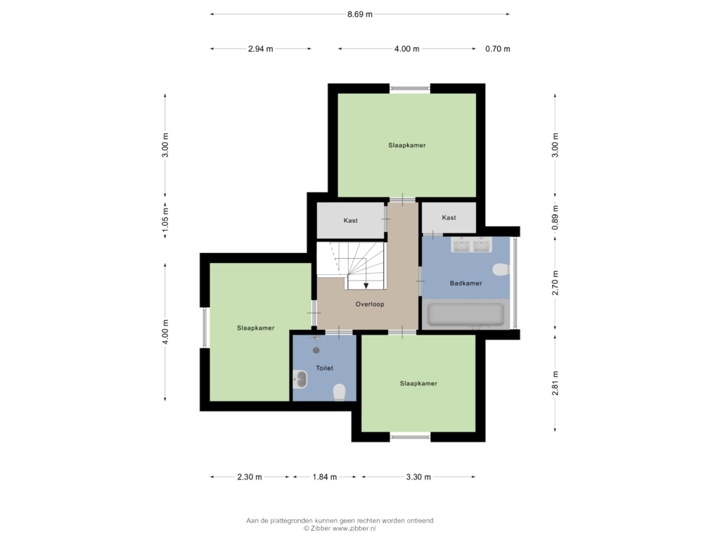 View floorplan of Eerste verdieping of Zeedijk 2-509