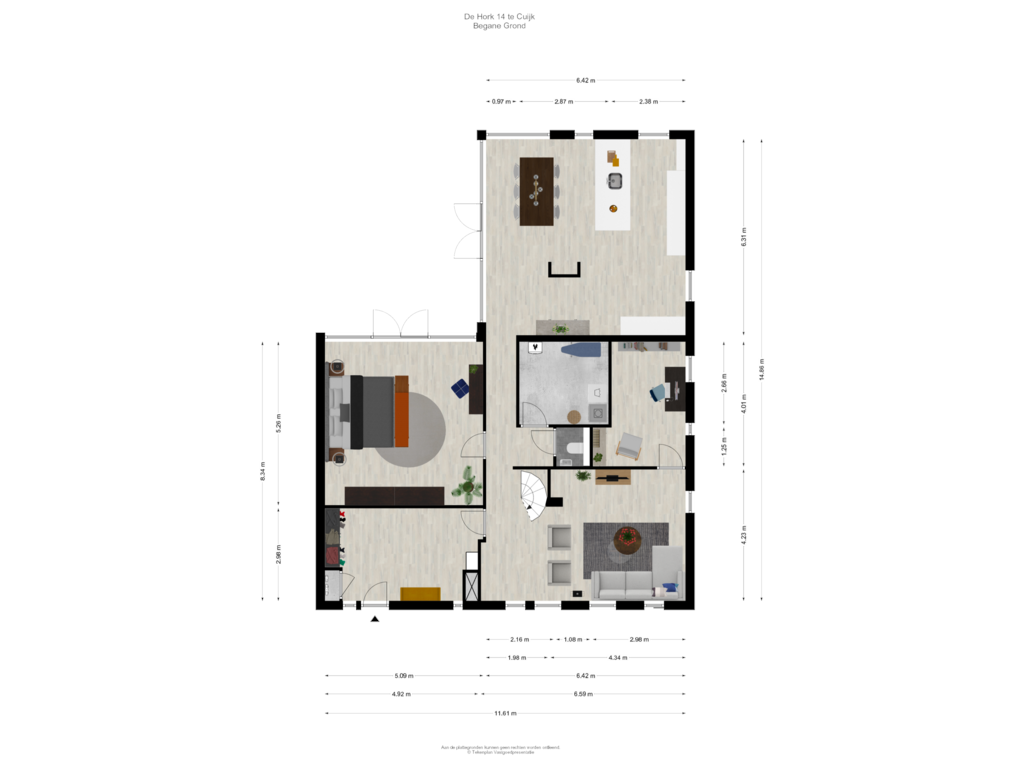 Bekijk plattegrond van Begane Grond van De Hork 14