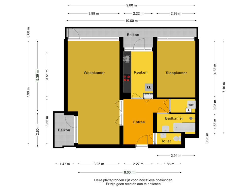 View floorplan of Appartement of Hakfortlaan 30-2