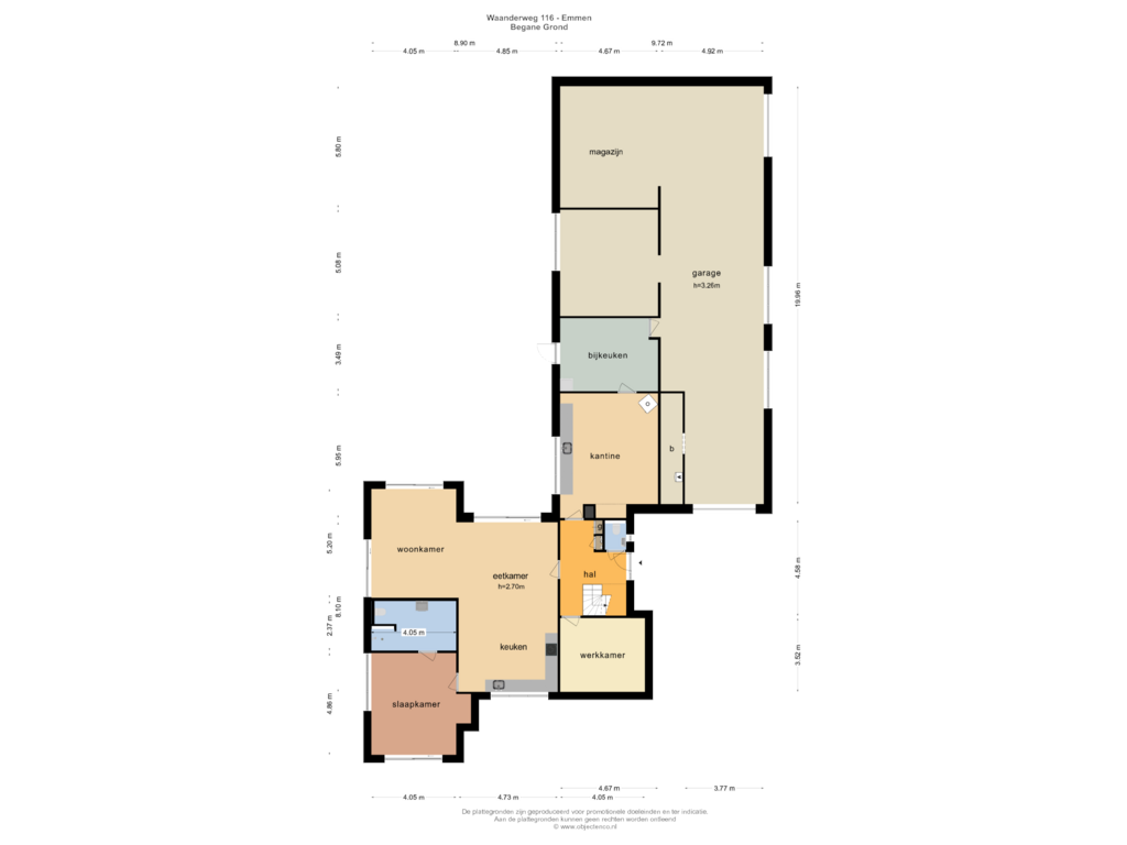 Bekijk plattegrond van BEGANE GROND van Waanderweg 116