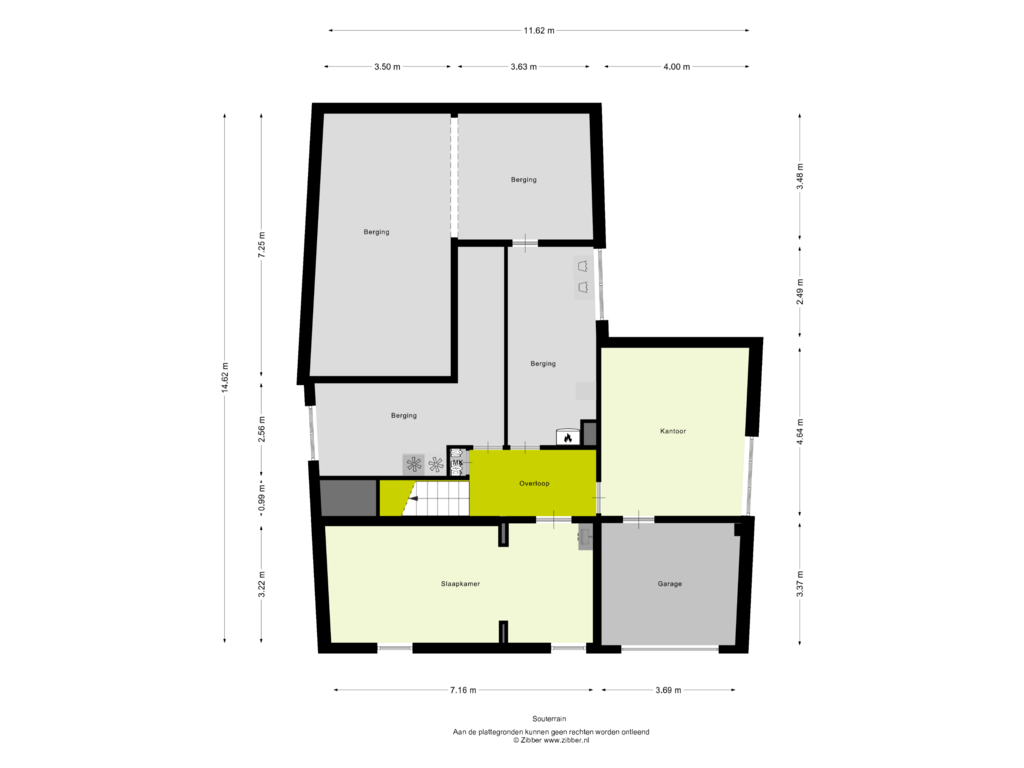 View floorplan of Souterrain of De Tichelarij 10