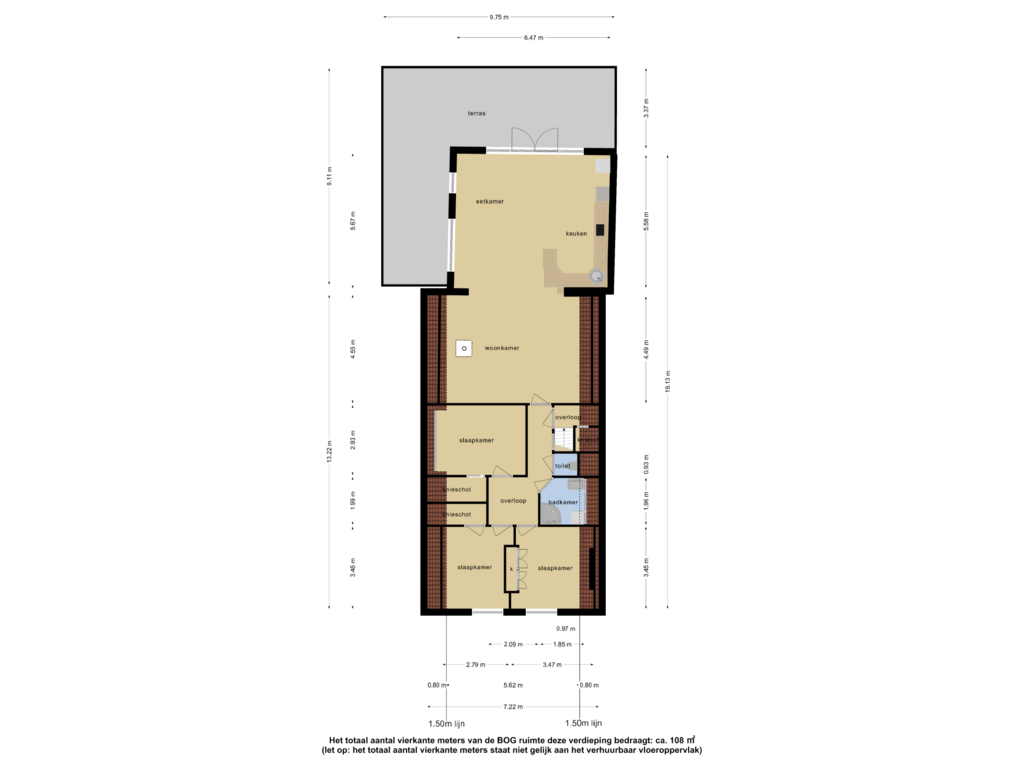 Bekijk plattegrond van 1e verdieping van Markt 6