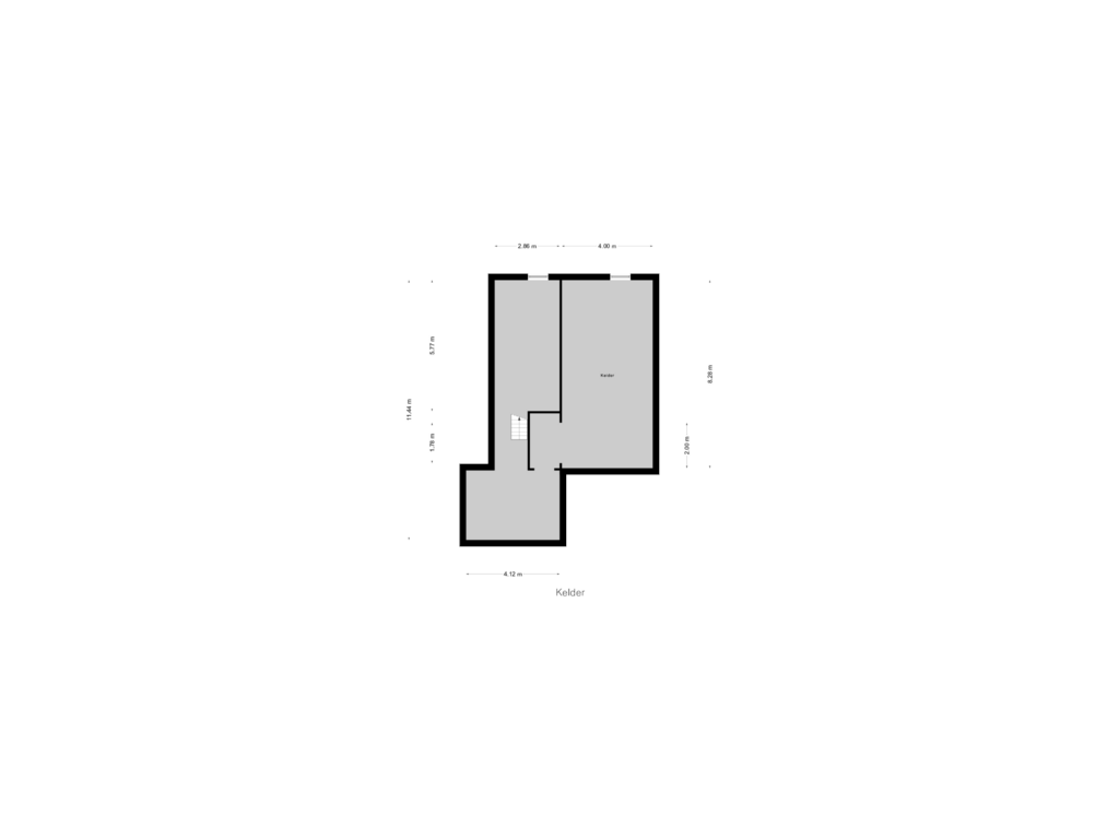 Bekijk plattegrond van Kelder van Voorstraat 19