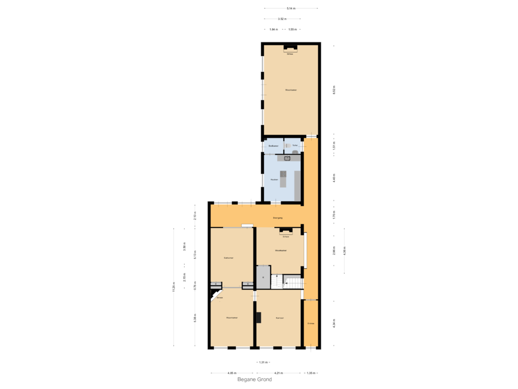 Bekijk plattegrond van Begane Grond van Voorstraat 19