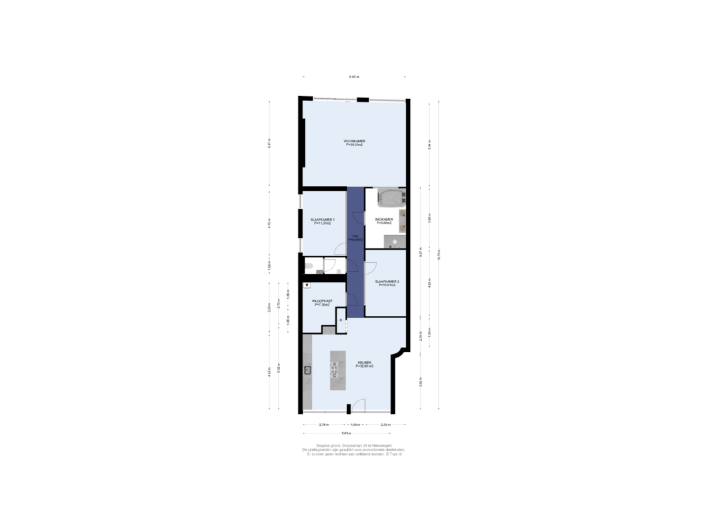 Bekijk plattegrond van Begane grond van Dorpsstraat 29