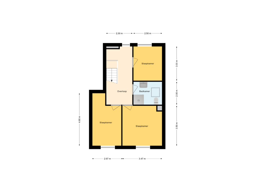 Bekijk plattegrond van 1e Verdieping van Dorpsstraat 21-A