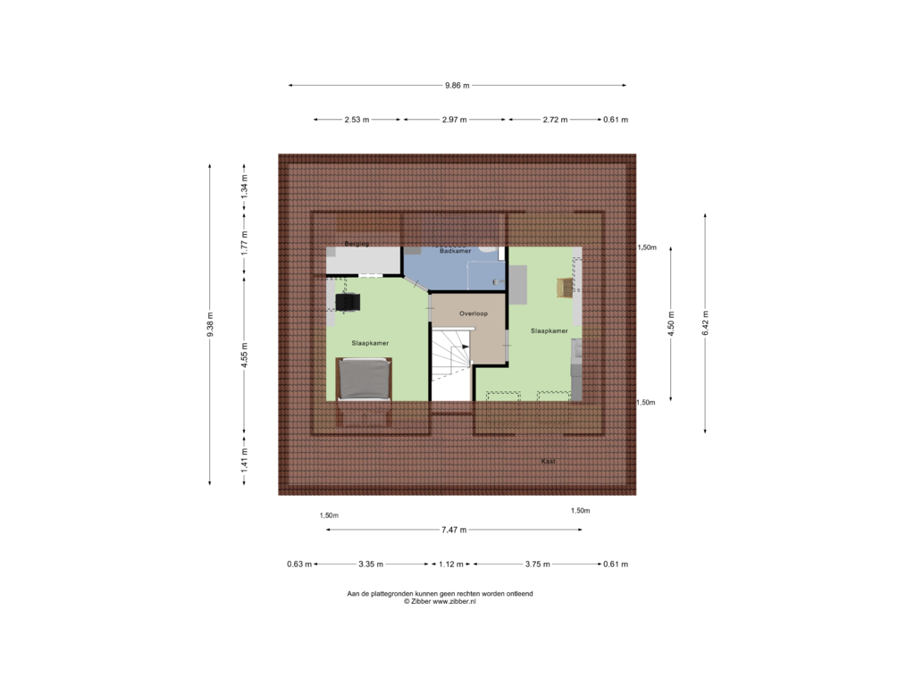 View floorplan of Tweede verdieping of Kruidenlaan 72