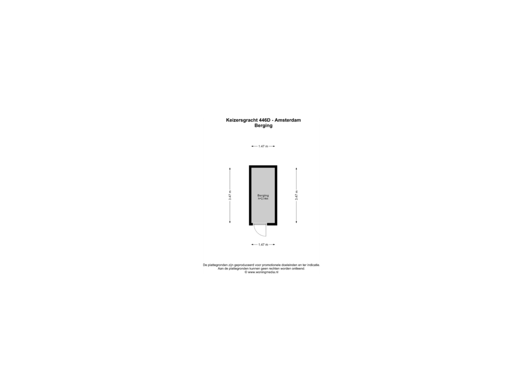 View floorplan of Berging of Keizersgracht 446-D