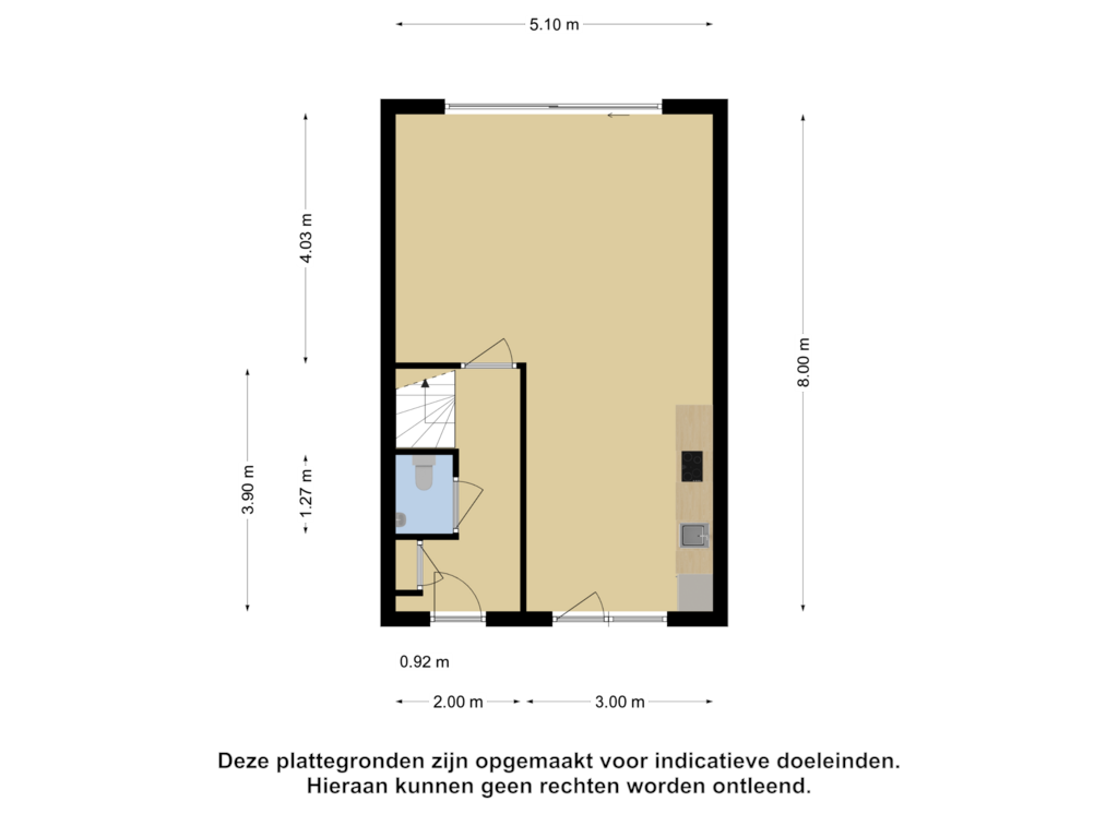 Bekijk plattegrond van Begane grond van Hofwoning tweekapper Windroos (Bouwnr. 55)