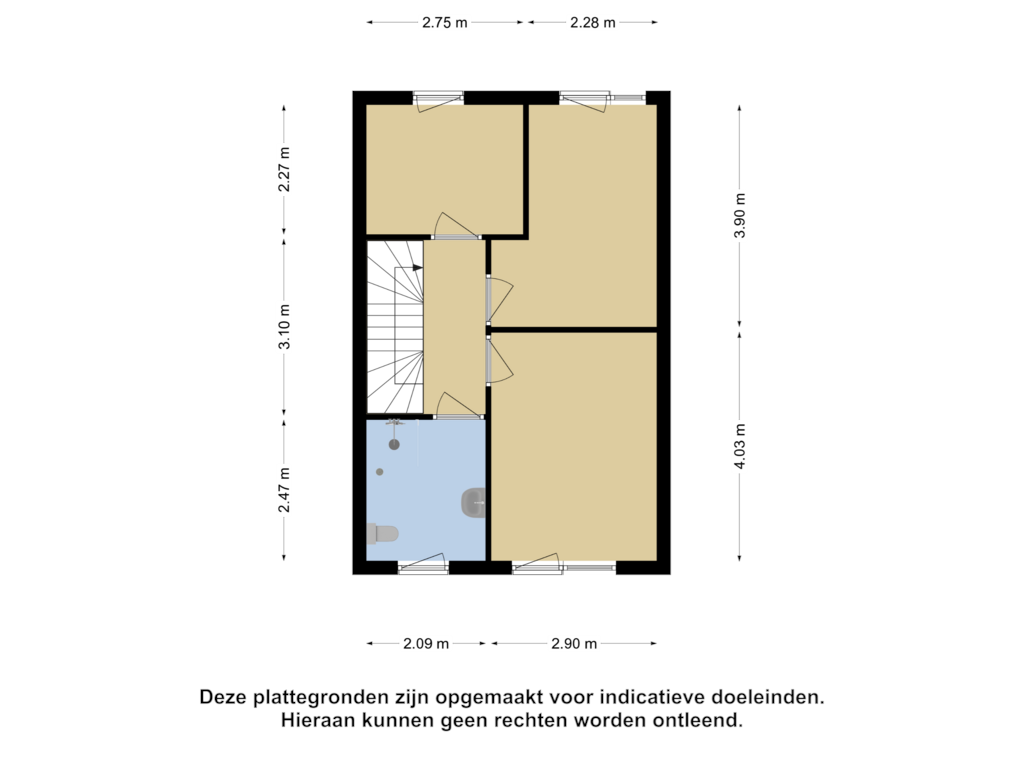 Bekijk plattegrond van 1e verdieping van Hofwoning tweekapper Windroos (Bouwnr. 55)