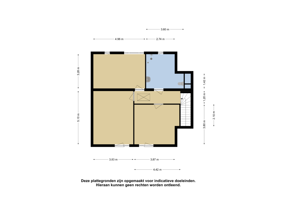 Bekijk plattegrond van 2e verdieping van Hofwoning Maisonette Windroos (Bouwnr. 33)