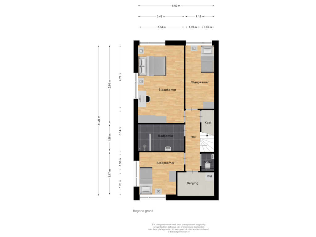 Bekijk plattegrond van Begane grond van Westknollendam 77-L