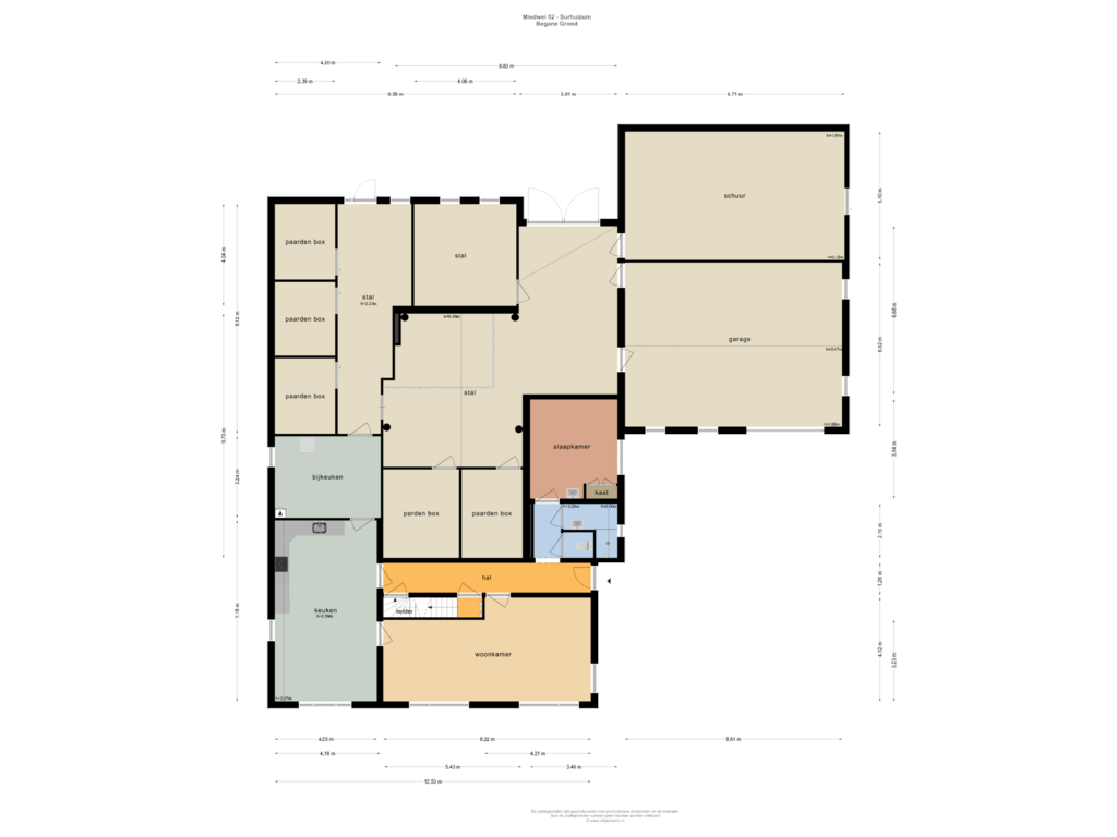 View floorplan of BEGANE GROND of Miedwei 52