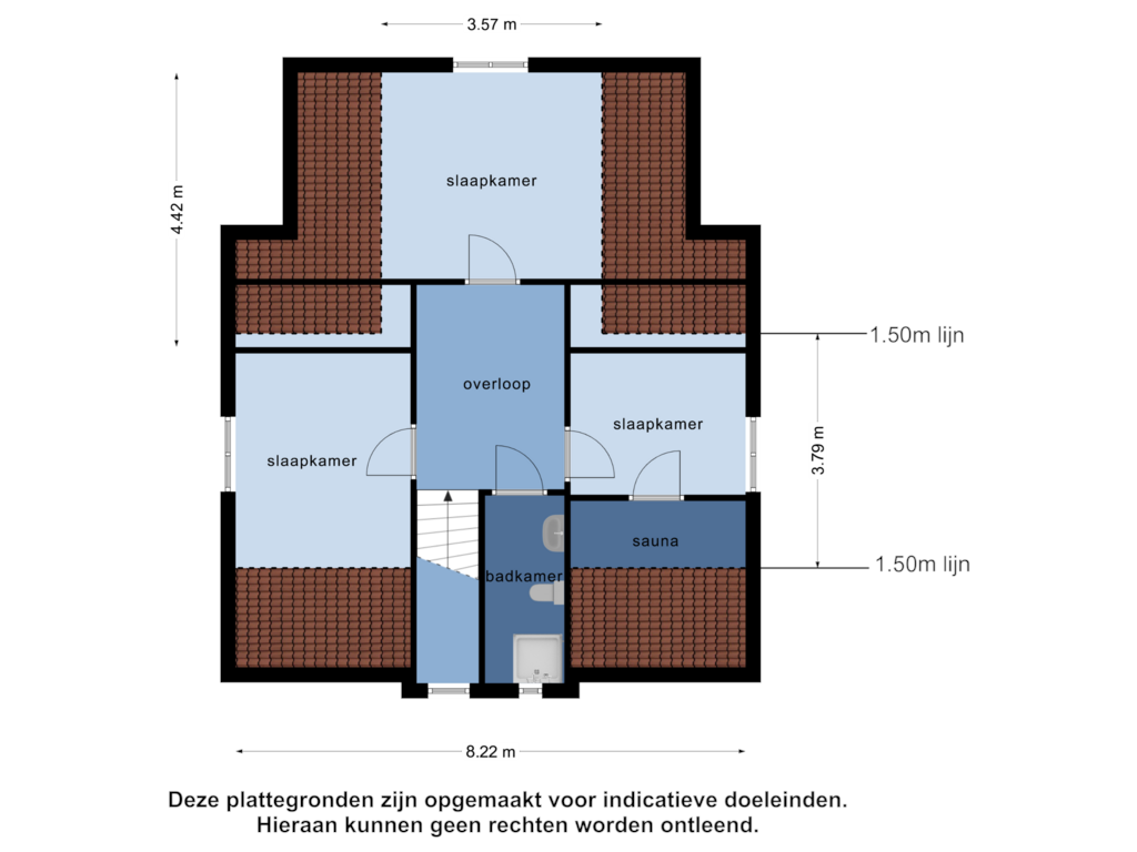 View floorplan of 1e verdieping of Gagelmaat 4-82