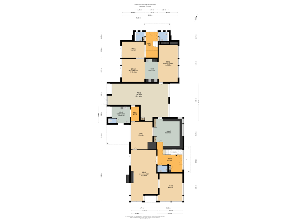 Bekijk plattegrond van BEGANE GROND van Gezichtslaan 59