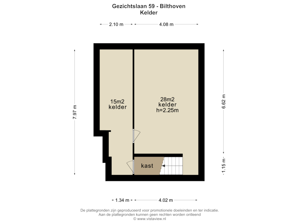 Bekijk plattegrond van KELDER van Gezichtslaan 59