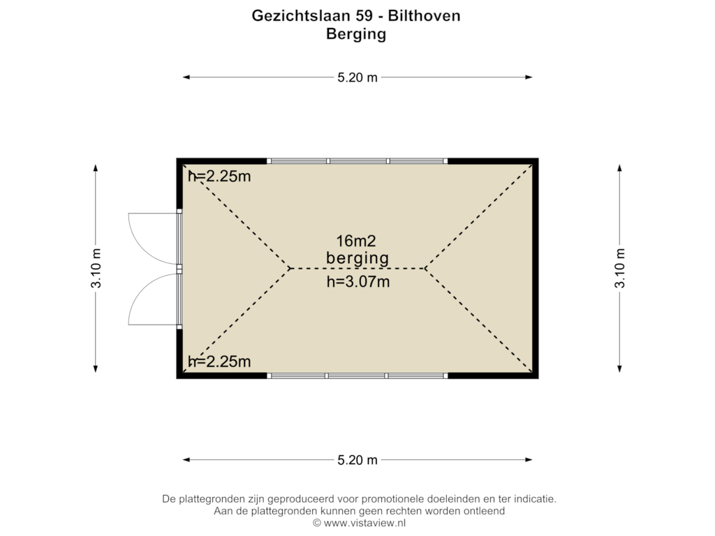 Bekijk plattegrond van BERGING van Gezichtslaan 59