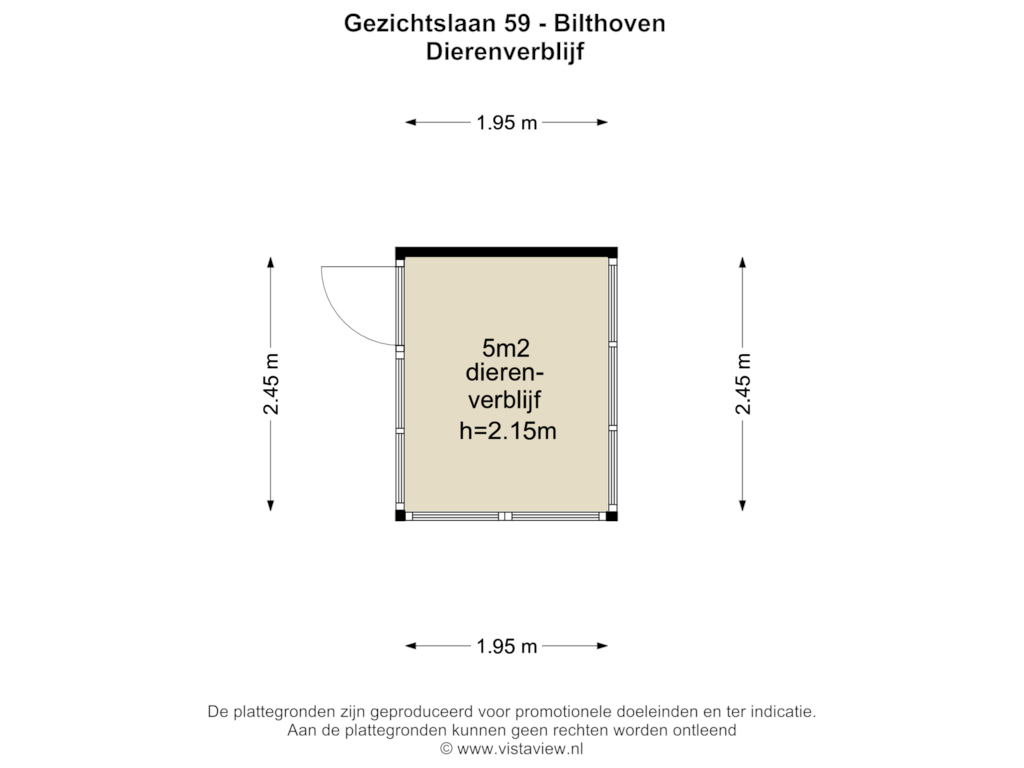 Bekijk plattegrond van DIERENVERBLIJF van Gezichtslaan 59