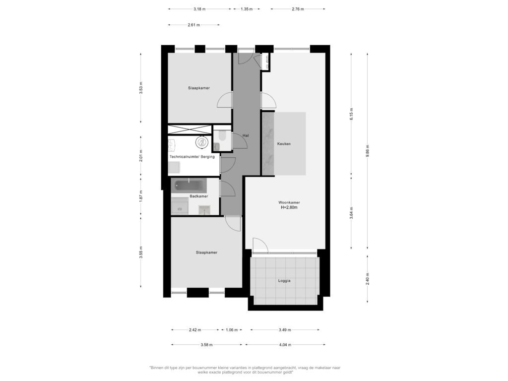 Bekijk plattegrond van Appartement van Tamboerstraat (Bouwnr. 67)