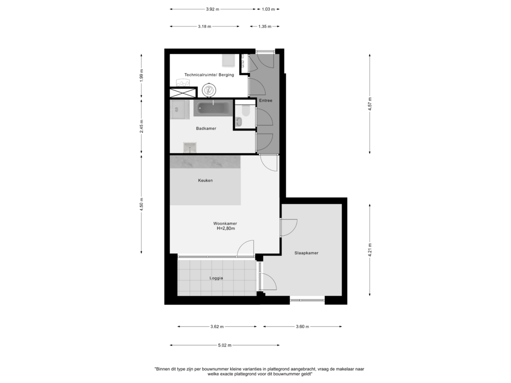 View floorplan of Appartement of Crooswijkseweg (Bouwnr. 30)