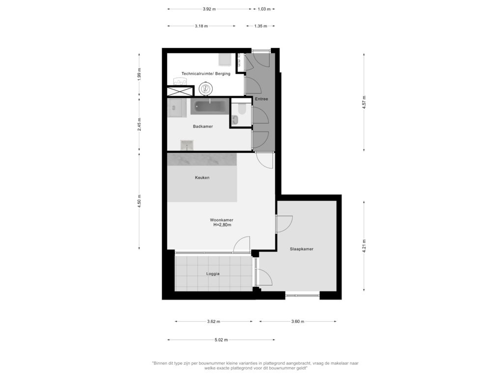 View floorplan of Appartement of Crooswijkseweg (Bouwnr. 82)