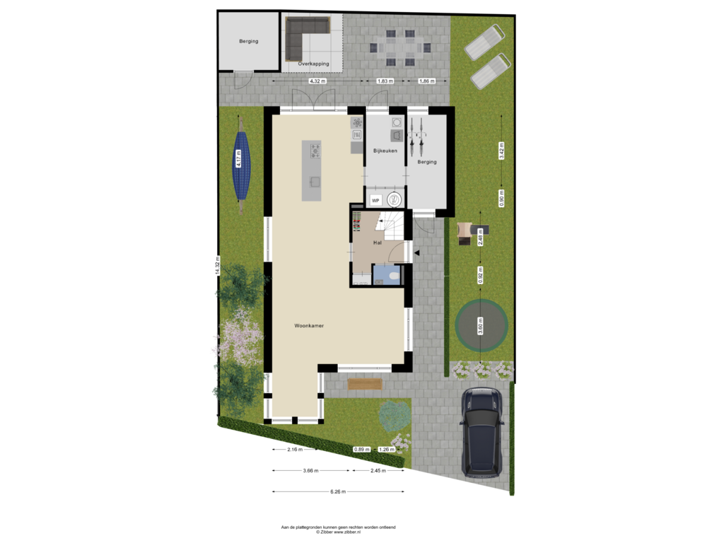 Bekijk plattegrond van Begane grond ( Tuin ) van Bouwnummer 010 (Haarweg 8-A)