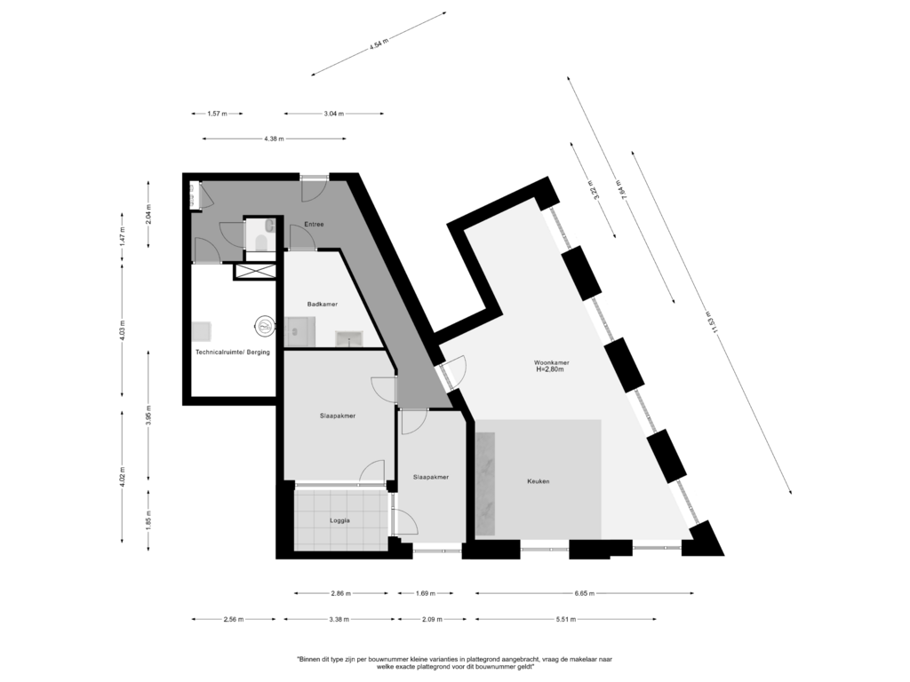 View floorplan of Appartement of Crooswijkseweg (Bouwnr. 72)