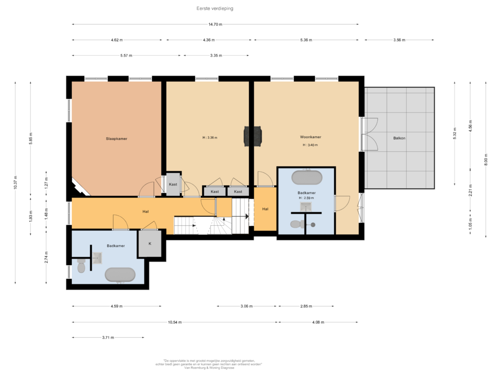 Bekijk plattegrond van Eerste verdieping van Elswoutslaan 2-A