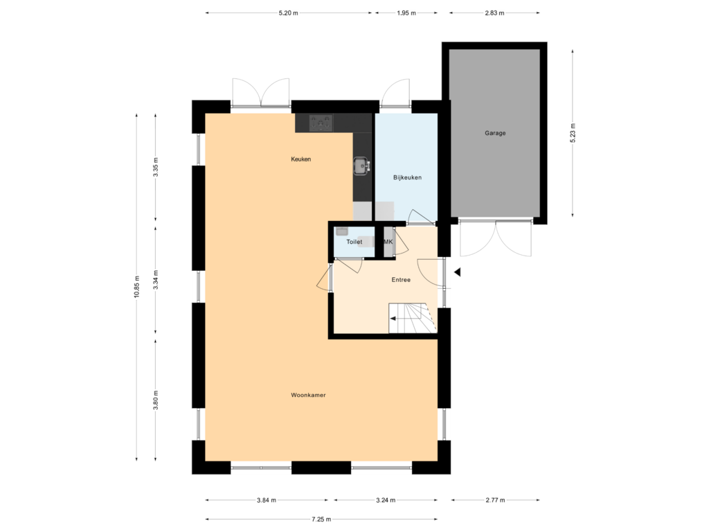 View floorplan of Begane Grond of Den Ekel (Bouwnr. 20)