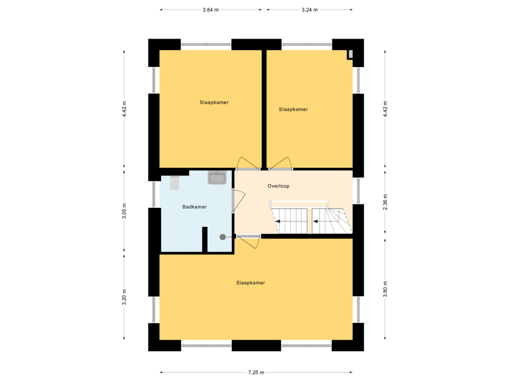 View floorplan of 1e Verdieping of Den Ekel (Bouwnr. 20)