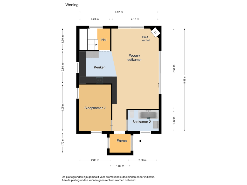 Bekijk plattegrond van Woonlaag 1 van Kievit 12-B 280