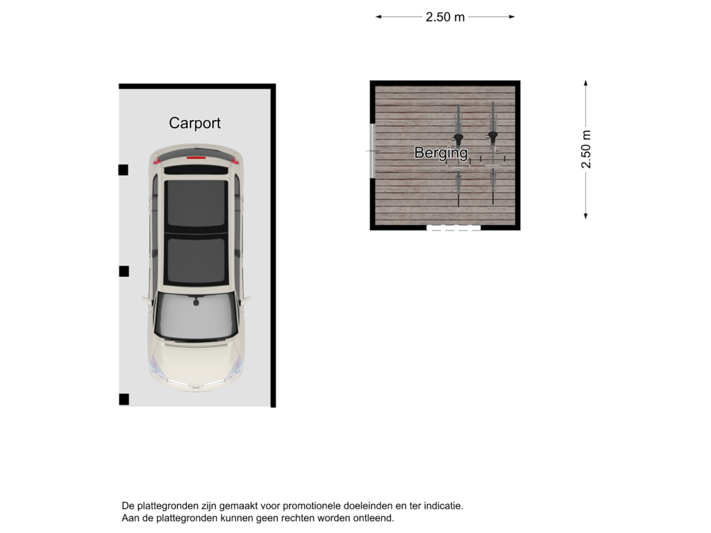 Bekijk plattegrond van Carport & berging van Kievit 12-B 280