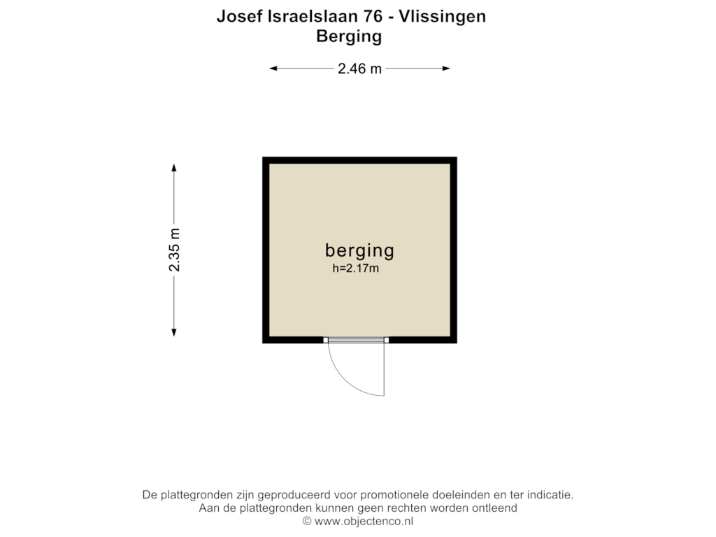 Bekijk plattegrond van BERGING van Jozef Israelslaan 76