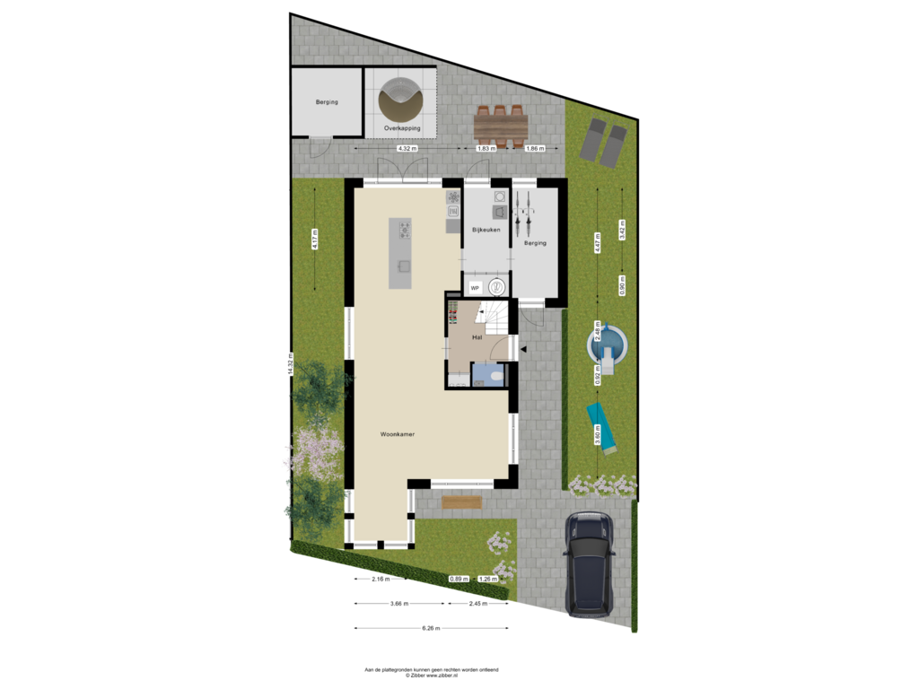 Bekijk plattegrond van Begane grond (Tuin) van Bouwnummer 008 (Haarweg 6-B)