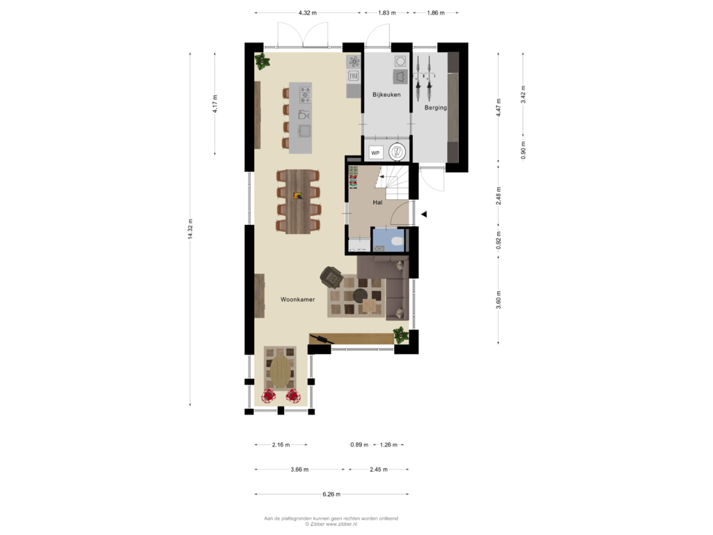 Bekijk plattegrond van Begane grond van Bouwnummer 008 (Haarweg 6-B)