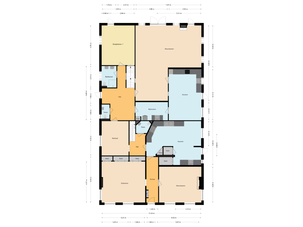 Bekijk plattegrond van Begane grond van Vogelenzangseweg 21