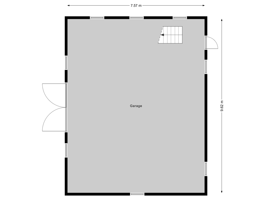 Bekijk plattegrond van Garage van Vogelenzangseweg 21