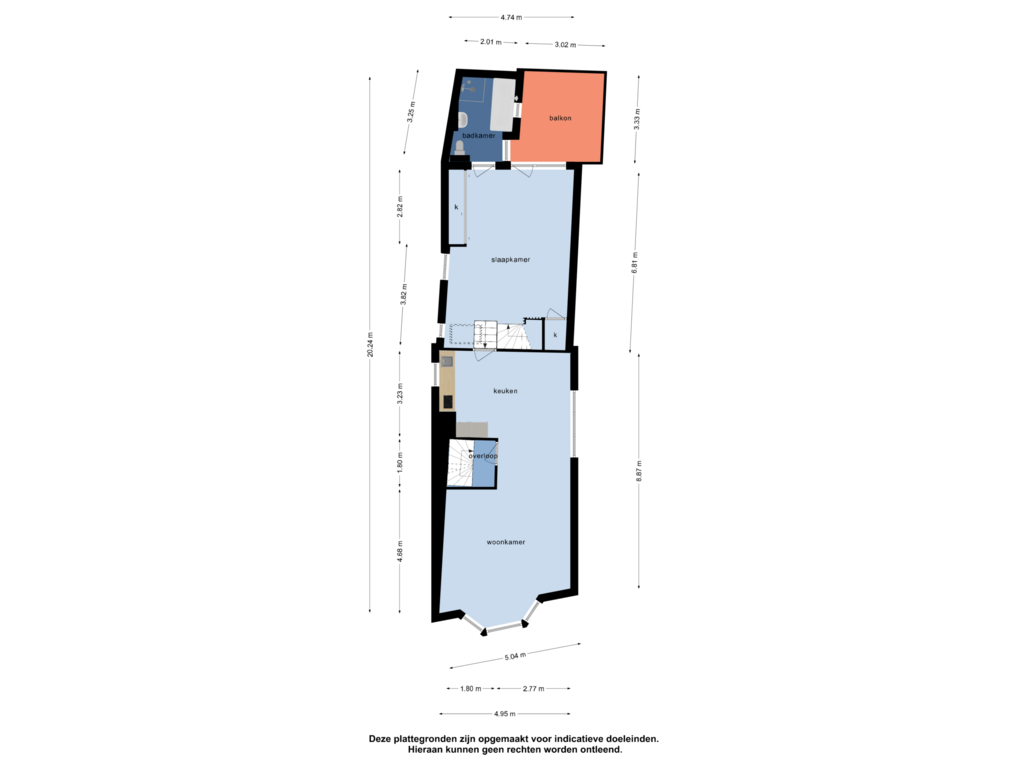 View floorplan of 1e verdieping of Raam 242