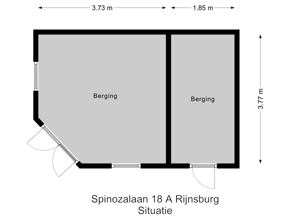 Bekijk plattegrond van Berging van Spinozalaan 18-A