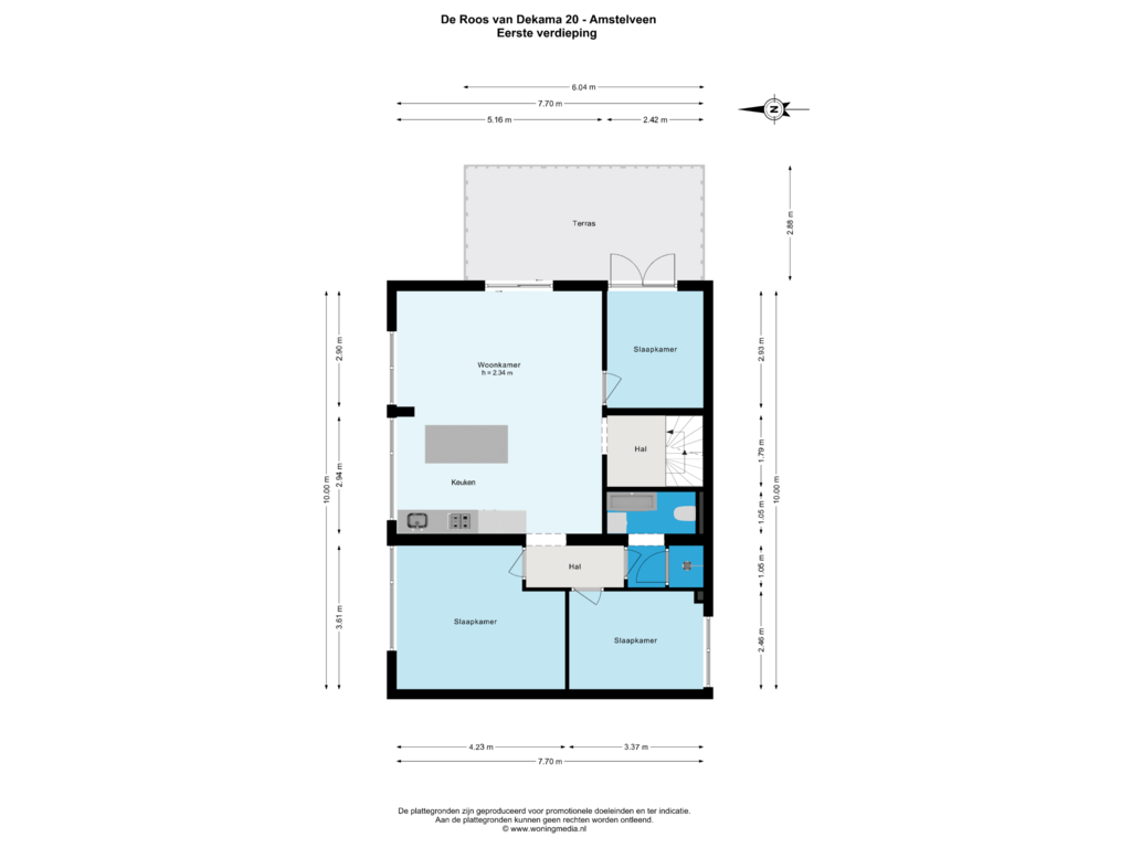 Bekijk plattegrond van Eerste verdieping van De Roos van Dekama 20