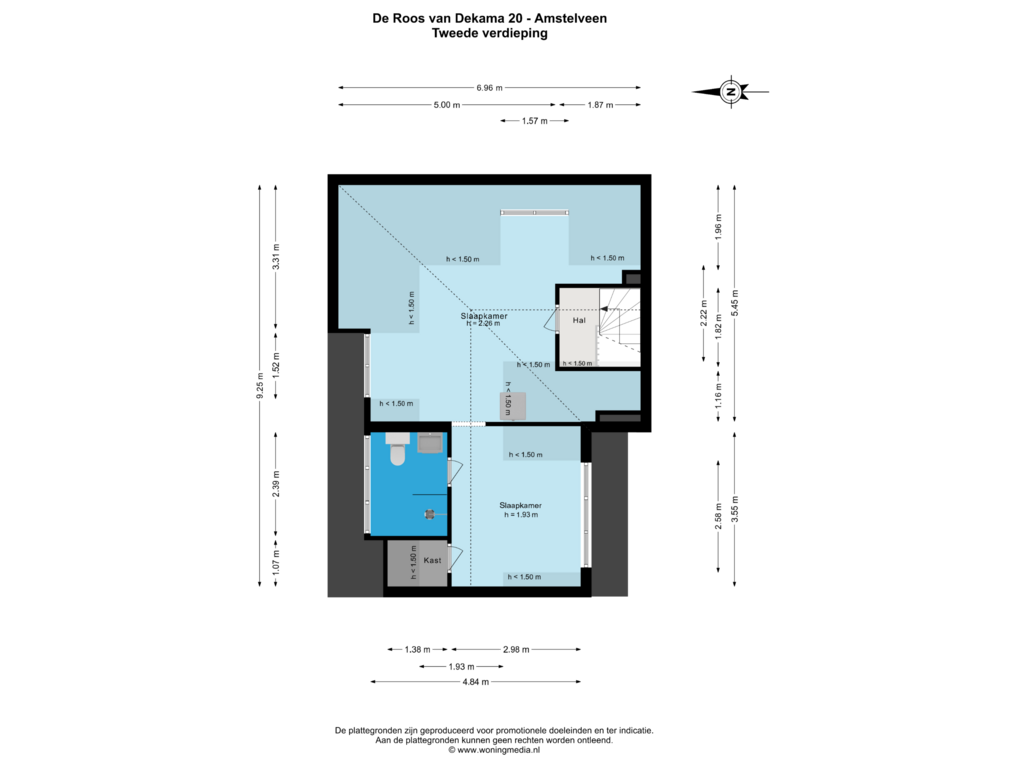 Bekijk plattegrond van Tweede verdieping van De Roos van Dekama 20