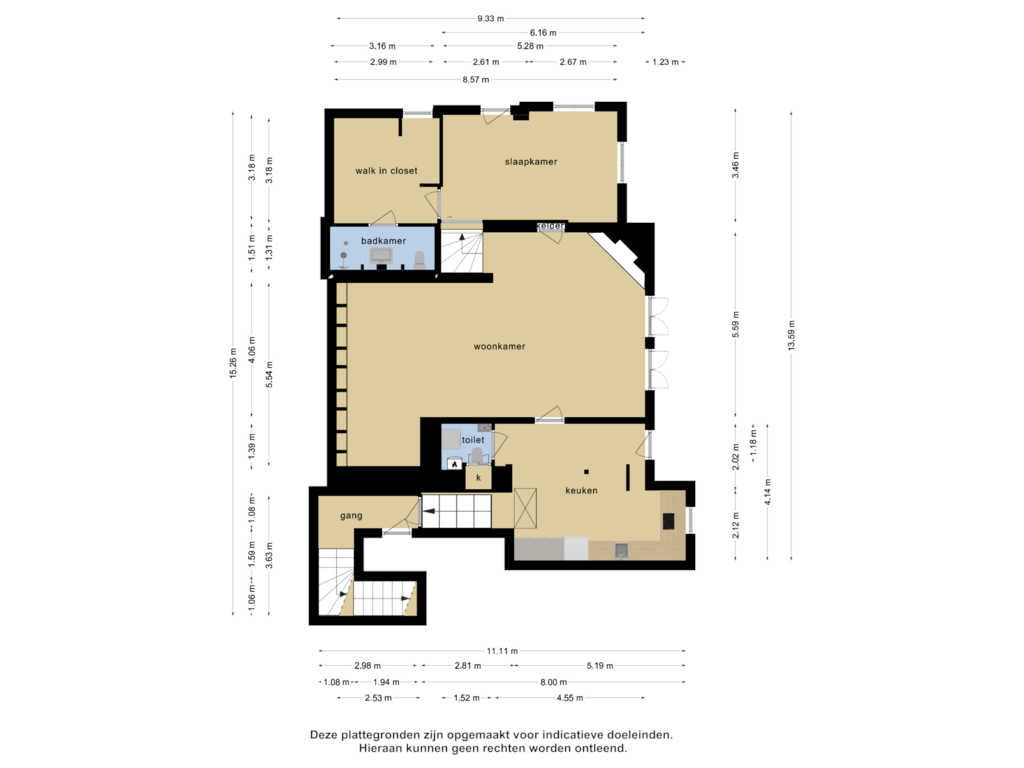 View floorplan of Souterrain of Kerkeinde 61