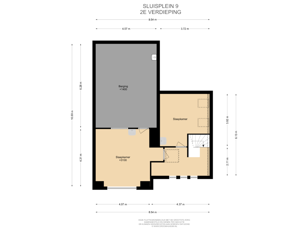 View floorplan of 2E Verdieping of Sluisplein 9