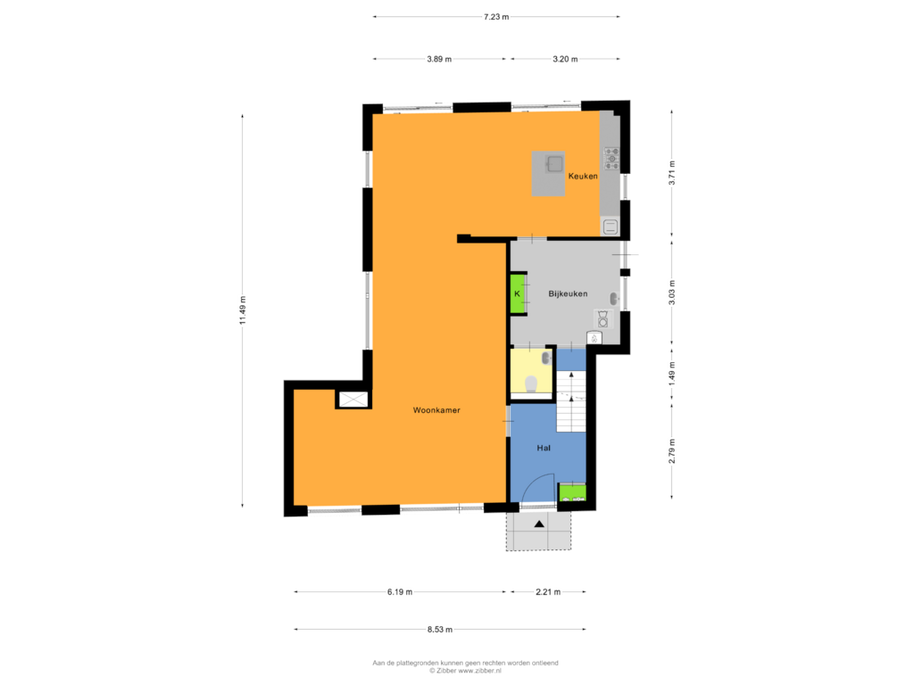 Bekijk plattegrond van Begane grond van Hoogstraat 36