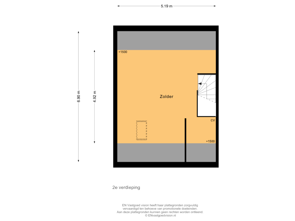 Bekijk plattegrond van 2e verdieping van Mijehof 16