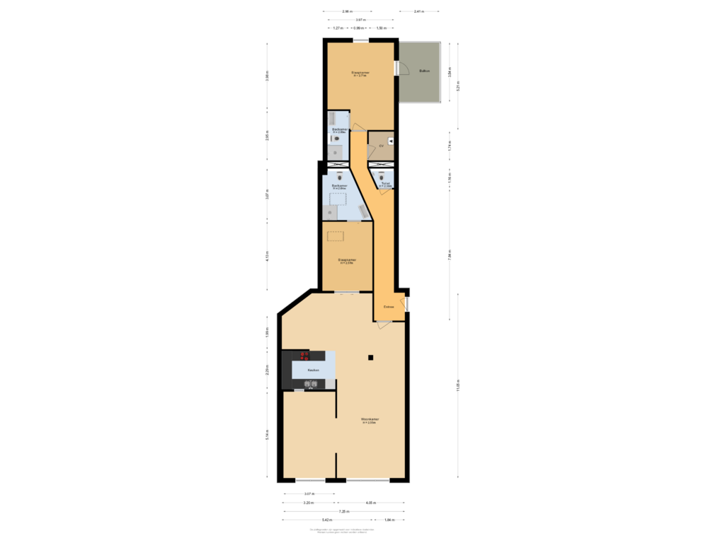 Bekijk plattegrond van Appartement van Oostergrachtswal 35-A